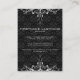 Skador för elegantens svartvitt-Vintage, Blommigt Visitkort (Back)