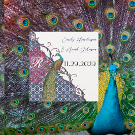 Skador för marin och hallonisk peacock Spara datum Inbjudningar