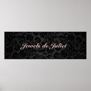 Skador för svart elegant-Blommigt 2 Poster