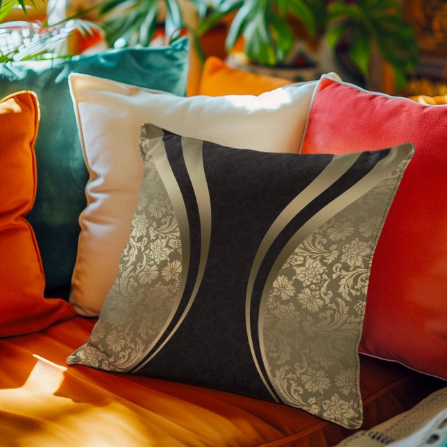 Skador för svart och Guld dynamiskt Rand Kudde (Skapare uppladdad)