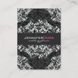 Skador för svartvit Blommigt 3 Bröllopsfixararna Visitkort
