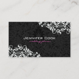 Skador för svartvit Blommigt 4 Bröllopsfixararna Visitkort