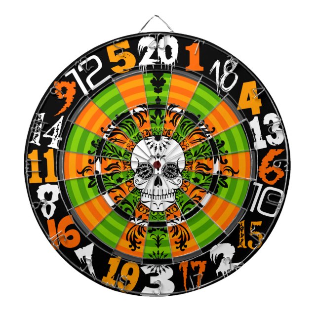 Skador - Halloween Sugar Skull Dartboard Darttavla (Framsidan)