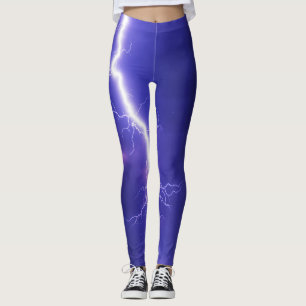 Skador i blixtblått nattetid himlar stil leggings