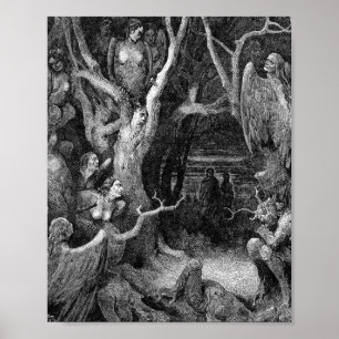 Skador i skogen av självmord, gustavaj poster