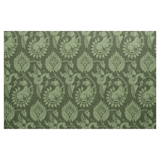 Skador med Winged-servrar, Mörk grönt Tyg (Fat Quarter)