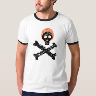 Skador och skelettspooky pirat t-shirt design