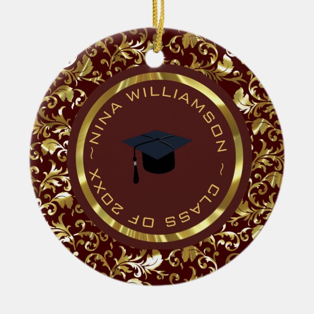 Skador och tak för Blommigt i guld Julgransprydnad Keramik (Framsidan)