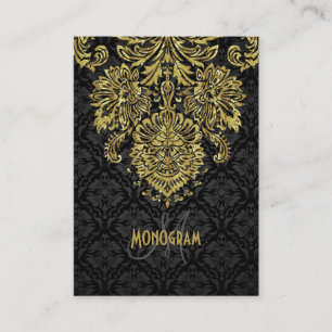 Skador på Blommigten elegant Black & Guld Tones Visitkort