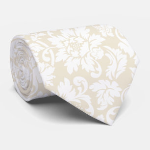 Skador på elegant Pastel Beige och vit Blommigt Slips