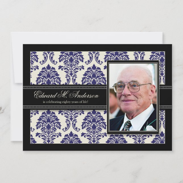 Skador på gyllene år Födelsedagsfest Inbjudan (flo (Framsida)