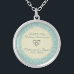 Skador på Pastel Blue- och Creme-Blommigten Silverpläterat Halsband<br><div class="desc">Elegant-blommigtens  design blå bakgrund med dämpad blommigt för beige elegant</div>