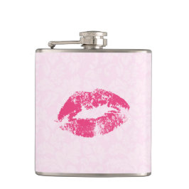 Skador på rosa Blommigt och Läppar Fickplunta