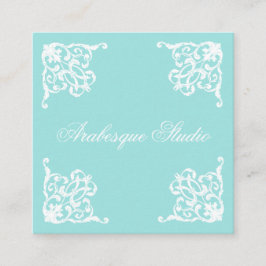 Skador, sofistikerad blå och vit fyrkantigt visitkort