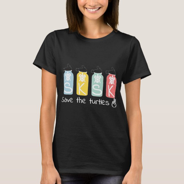 Skador Spara Sparan för sköldpaddor T Shirt (Framsida)