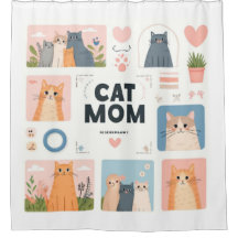 Skådragardiner "Cat Mamma" med Adsible Kittens