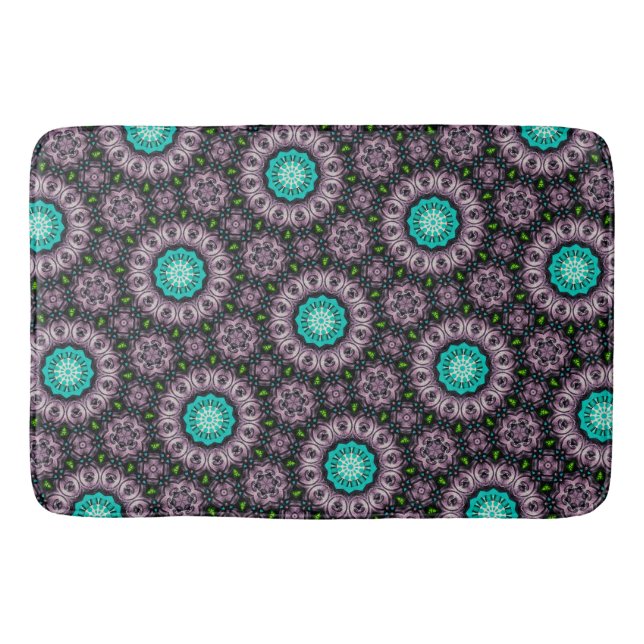 Skådragardiner för Unik Abstrakt i Mönster Badrumsmatta (Framsidan)