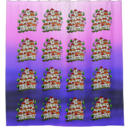 Skådragardiner (Houses Doodle - Handdragen)