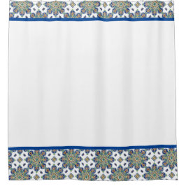 Skådragardiner med flerfärgade medallioner