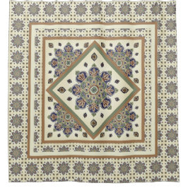 Skådragardiner med intrikad medalliondesign