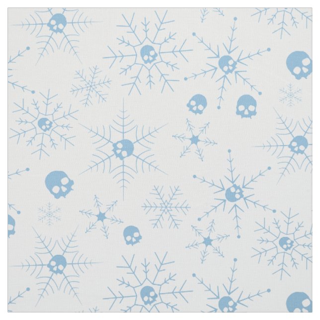 Skadskalle Creepmas jul Snöflingor Blue Tyg (Provkarta)