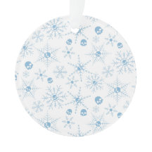 Skadskalle Creepmas Jul Snöflingor vit