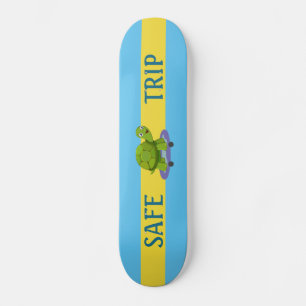 Skadsköldpadda och kalligrafi på turkos och gult mini skateboard bräda 18,5 cm
