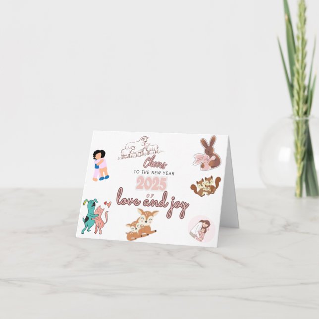 Skaffa 2025.1-nyårskort tack kort (Framsida)