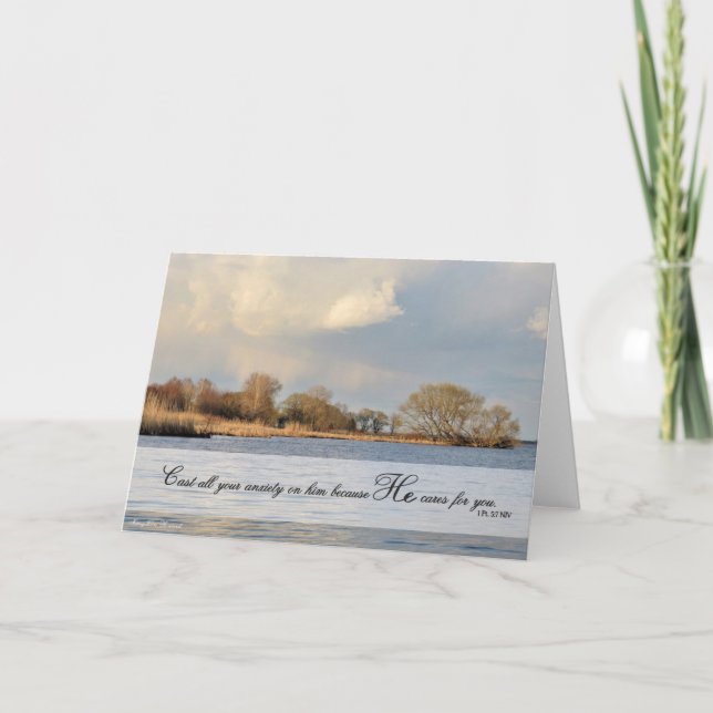 Skaffa all din oro på honom - skriptkort tack kort (Framsida)