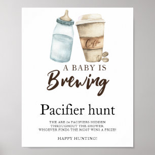 Skaffa babyduschspel för kaffepaket baby nappar poster