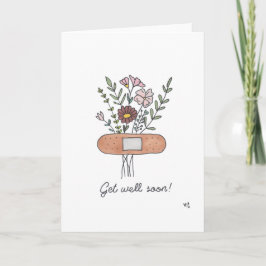 Skaffa brunnsblommor och Bandaid Card Tack Kort
