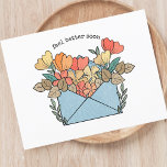 Skaffa brunnsblommor som illustrerats vykort<br><div class="desc">Behöver du ett tänkbart sätt att skicka bra önskemål? Se bara vårt vykort "Känn bättre snart". Med en charmerande illustration av ett kuvert som är försett med blommor som blåser fram, förmedlar detta vykort hjärtliga känslor på ett enkelt men beundransvärt sätt. Anpassa meddelandet för att lägga till en beröring av...</div>