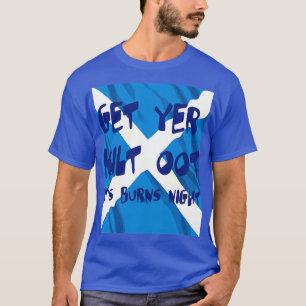 Skaffa dig en kilt över brinnen i nattblå text med t shirt