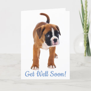 Skaffa dig snart Boxer Hund Greeting Card - Verse Kort