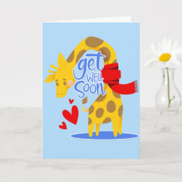 Skaffa dig snart Cute Giraffe Hälsning Kort