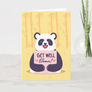 Skaffa dig snart Cute Panda Bear Hälsning Kort