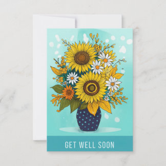 Skaffa dig snart ett hälsningskort för solrosblomm