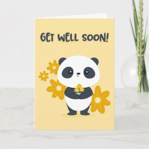 Skaffa dig snart Lolly Panda Bear Hälsning Kort