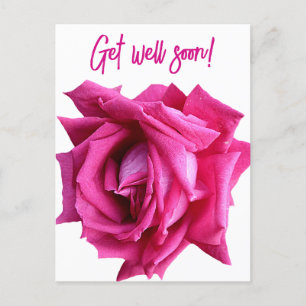 Skaffa dig snart söt shock rosa ro moderna blommig vykort