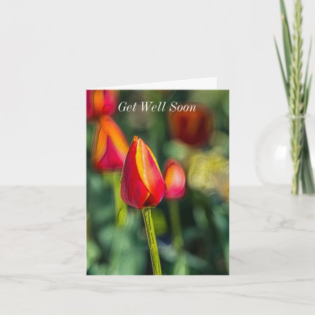 Skaffa dig snart texturerad tulip Garden Kort (Framsida)