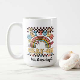 Skaffa din skrynkliga regnbågslärargåva kaffemugg