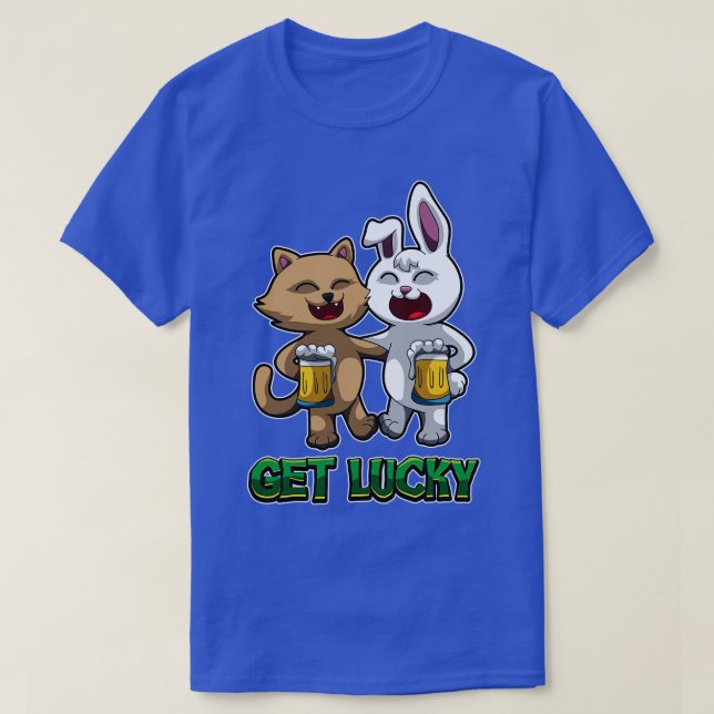 Skaffa en lucky Drink Beer med din Buddy T Shirt (Design framsida)