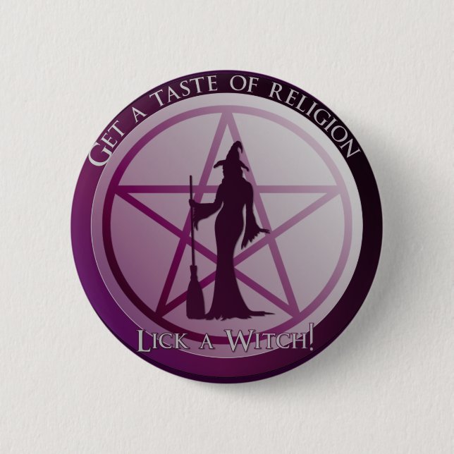 Skaffa en smak av religion. Slicka en Witch! Knapp (Framsida)
