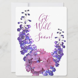 Skaffa en vacker roligt för söt lila blommigt julkort