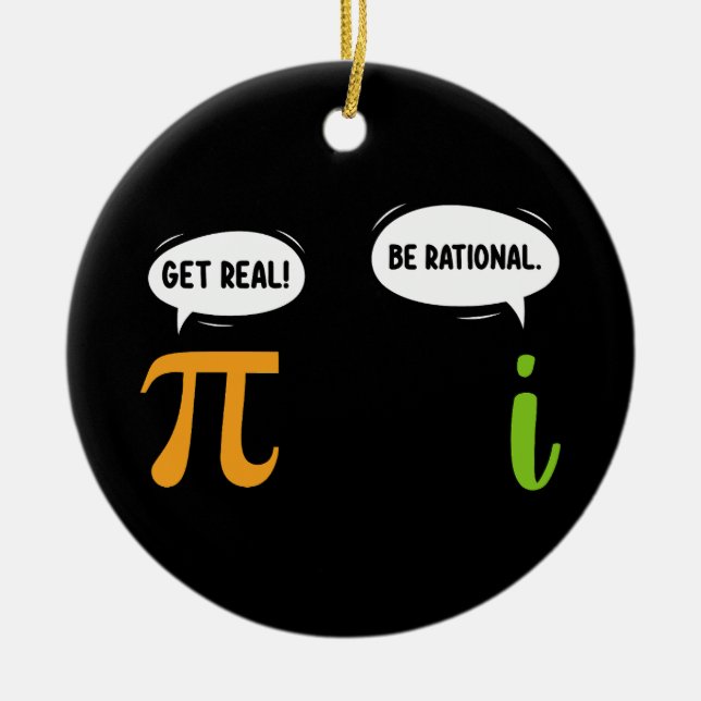 Skaffa en verklig, rationell, stilig Math Pi Day G Julgransprydnad Keramik (Framsidan)