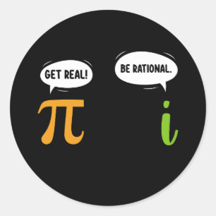 Skaffa en verklig, rationell, stilig Math Pi Day G Runt Klistermärke