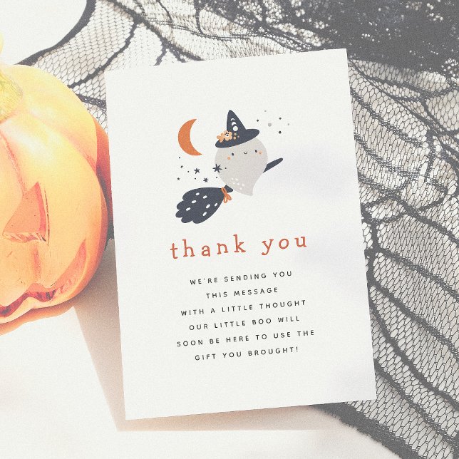 Skaffa ett Boo Halloween Baby Shower-tack för ditt Tack Kort (Skapare uppladdad)