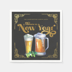 Skaffa ett nytt år Hoppy Beer Napkin Pappersservett