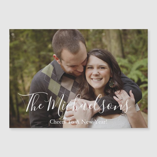 Skaffa ett nytt års Magnet-kort för foto-Helgdag (Framsida)