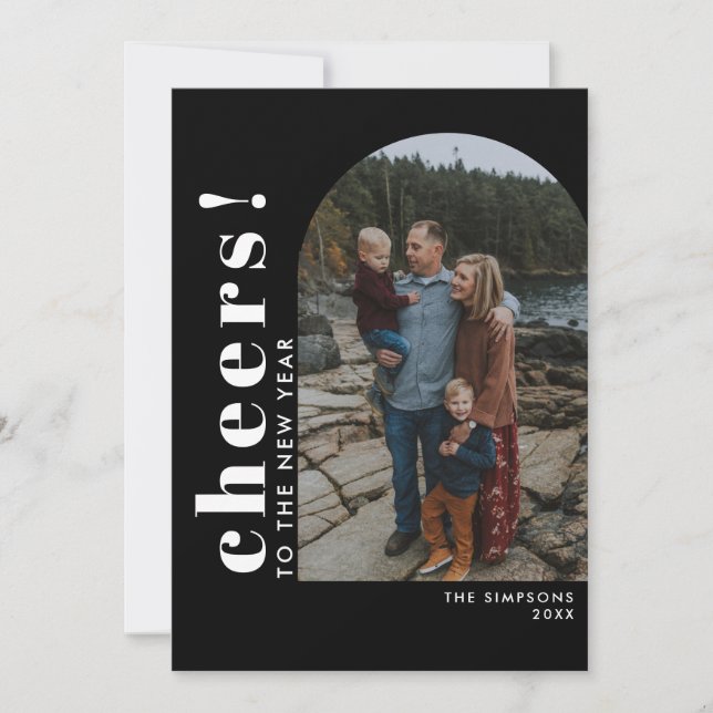 Skaffa ett nytt års typografiskt ritfoto julkort (Framsida)